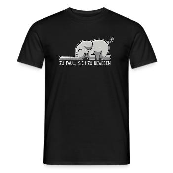 Elefant - zu faul, sich zu bewegen - Männer T-Shirt - Schwarz - Vorne - AI Model Male 178 light (178cm)