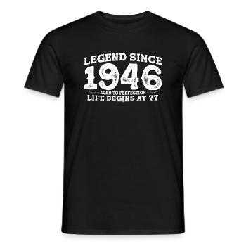 Legende seit 1946 77 Jahr der Perfektion - 77. - Männer T-Shirt - Schwarz - Vorne - AI Model Male 178 light (178cm)