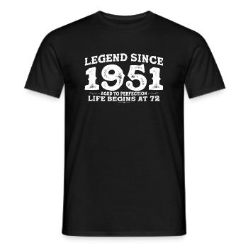 Legend Since 1951 72 Year of Perfection - 72nd - Men's T-Shirt - black - Front - AI Model Male 178 light (178cm)