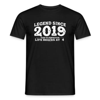 Legend Since 2019 4 Year of Perfection - 4th - Men's T-Shirt - black - Front - AI Model Male 178 light (178cm)
