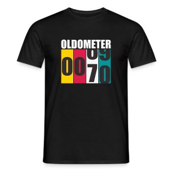 Birthday Oldometer 70 Years - Men's T-Shirt - black - Front - AI Model Male 178 light (178cm)
