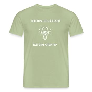 Kein Chaot sondern kreativ - Männer T-Shirt - Sage - Vorne - AI Model Male 178 light (178cm)