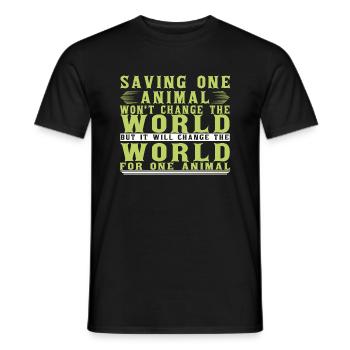 Vegan Fleischlos Tierlieb & Veganer - Männer T-Shirt - Schwarz - Vorne - AI Model Male 178 light (178cm)