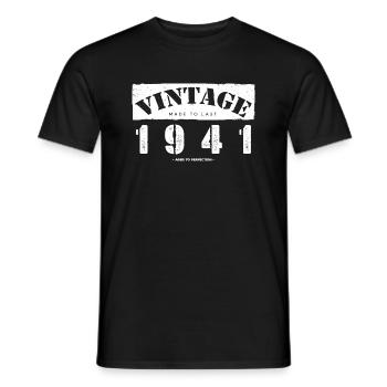 82 Year Old: Vintage Classic 1941 82nd Birthday - Men's T-Shirt - black - Front - AI Model Male 178 light (178cm)