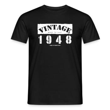 75 Jahre alt: Vintage Classic 1948 75. Geburtstag - Männer T-Shirt - Schwarz - Vorne - AI Model Male 178 light (178cm)