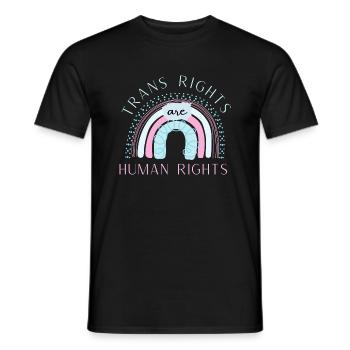 Trans Rights are Human Rights Transgender LGBT - Men's T-Shirt - black - Front - AI Model Male 178 light (178cm)