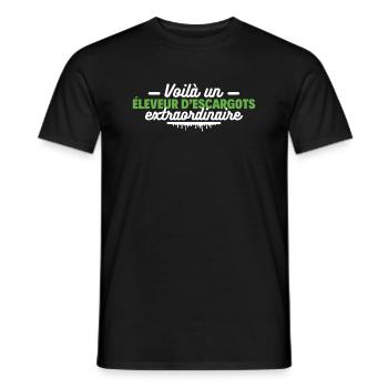 Voilà un éleveur d'escargots extraordinaire - T-shirt homme - noir - Devant - AI Model Male 178 light (178cm)
