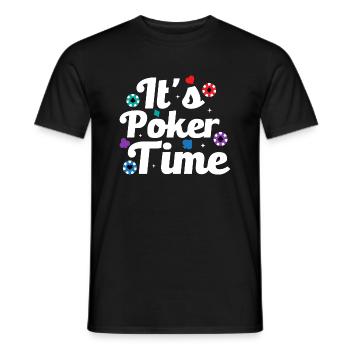 It's Poker Time Gambling Card Player - Men's T-Shirt - black - Front - AI Model Male 178 light (178cm)