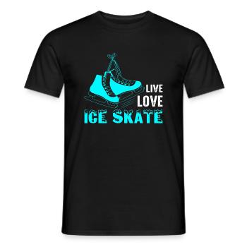 Live Love Ice Skate Figure Skater Ice Skating - Men's T-Shirt - black - Front - AI Model Male 178 light (178cm)