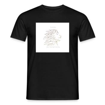 LION ATTENTION Classic Edition - Männer T-Shirt - Schwarz - Vorne - AI Model Male 178 light (178cm)