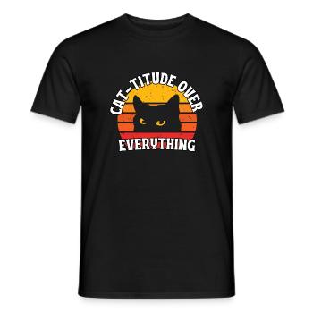Cat attitude to everything - Men's T-Shirt - black - Front - AI Model Male 178 light (178cm)