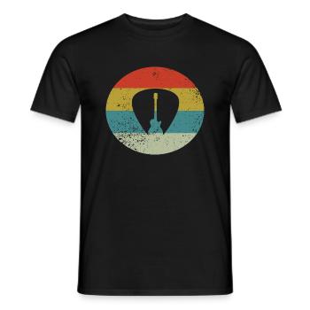 Guitar Musician Guitarist Retro - Men's T-Shirt - black - Front - AI Model Male 178 light (178cm)