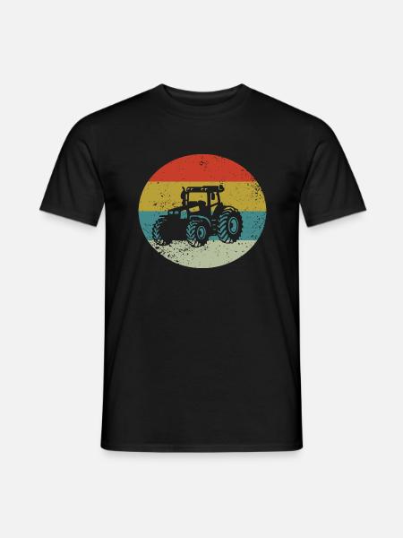 Traktor Bauernhof Bauer Retro - Männer T-Shirt - Schwarz
