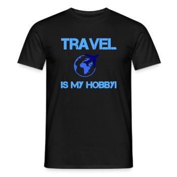 Travel Hobby - Men's T-Shirt - black - Front - AI Model Male 178 light (178cm)