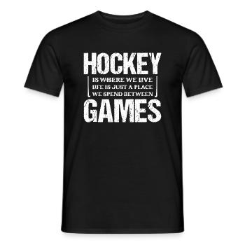 Hockey Is Where We Live Player Field Hockey - Männer T-Shirt - Schwarz - Vorne - AI Model Male 178 light (178cm)