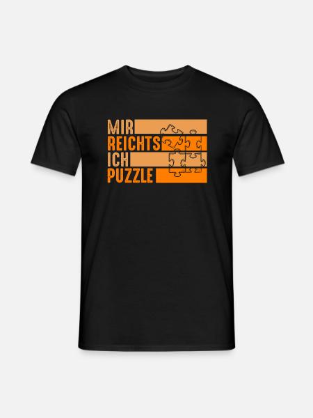 Puzzlefan Puzzler Puzzleteile Puzzle - Männer T-Shirt - Schwarz