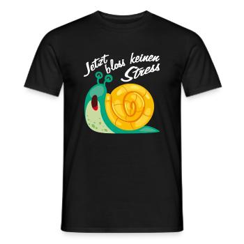 Bloss keinen Stress keine Eile lustige Schnecke - Männer T-Shirt - Schwarz - Vorne - AI Model Male 178 light (178cm)