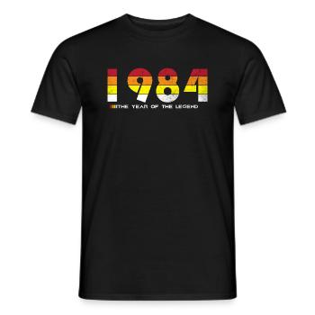 Millésime 1984 - L’année de la légende - Rétro 40 - T-shirt homme - noir - Devant - AI Model Male 178 light (178cm)