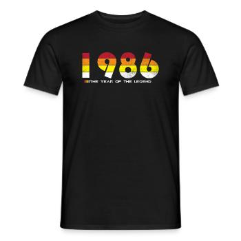 Millésime 1986 - L’Année de la Légende - Rétro 38 - T-shirt homme - noir - Devant - AI Model Male 178 light (178cm)
