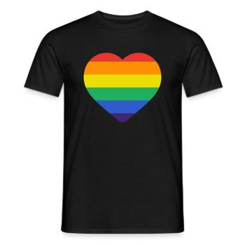 Rainbow Heart Pride - Love Diversity - Men's T-Shirt - black - Front - AI Model Male 178 light (178cm)