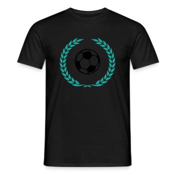 fussball icon lorbeerkranz - Männer T-Shirt - Schwarz - Vorne - AI Model Male 178 light (178cm)