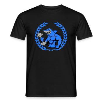 shark hai bodybuilding Hantel - Männer T-Shirt - Schwarz - Vorne - AI Model Male 178 light (178cm)