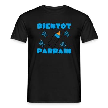 BIENTOT PARRAIN - T-shirt homme - noir - Devant - AI Model Male 178 light (178cm)
