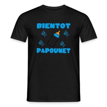 BIENTOT PAPOUNET - T-shirt homme - noir - Devant - AI Model Male 178 light (178cm)