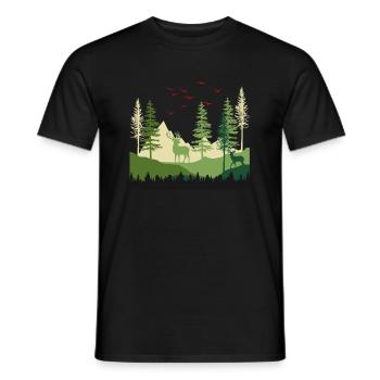Forest Serenity Escape - Men's T-Shirt - black - Front - AI Model Male 178 light (178cm)