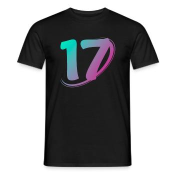 Nummer 17 mehrfarbig - Männer T-Shirt - Schwarz - Vorne - AI Model Male 178 light (178cm)