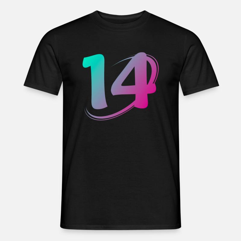 Numéro 14 multicolore - T-shirt homme - noir