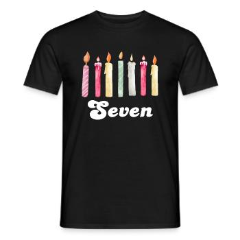 7e anniversaire bougie - T-shirt homme - noir - Devant - AI Model Male 178 light (178cm)