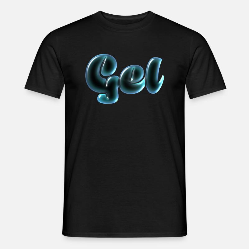 Gel-Text-Effekt - Männer T-Shirt - Schwarz