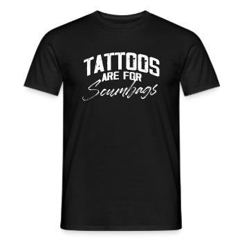 Tattoos Are For Scumbags Skin Illustration Tattoo - Men's T-Shirt - black - Front - AI Model Male 178 light (178cm)