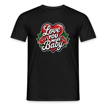 I Love You My Love T-Shirt zum Valentinstag Geschenk - Männer T-Shirt - Schwarz - Vorne - AI Model Male 178 light (178cm)