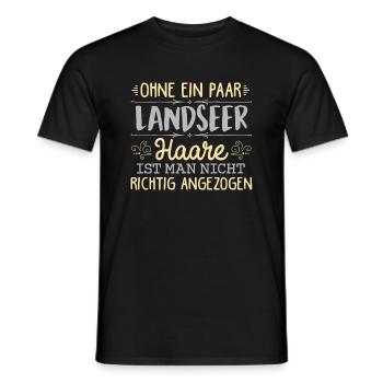 LANDSEER Haare gehören dazu - Männer T-Shirt - Schwarz - Vorne - AI Model Male 178 light (178cm)