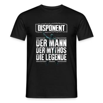 DISPONENT - Mythos - Männer T-Shirt - Schwarz - Vorne - AI Model Male 178 light (178cm)
