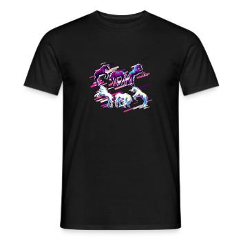 Unicorn Foal 80s Retro Violet - T-shirt homme - noir - Devant - AI Model Male 178 light (178cm)
