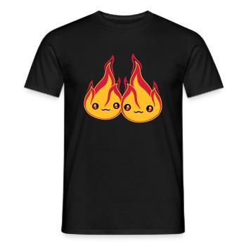 2 freunde team paar liebe paerchen verliebt gesich - Männer T-Shirt - Schwarz - Vorne - AI Model Male 178 light (178cm)