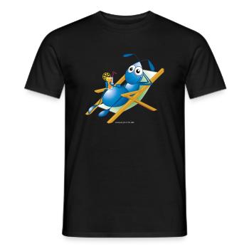 Ant in a deck chair - Men's T-Shirt - black - Front - AI Model Male 178 light (178cm)