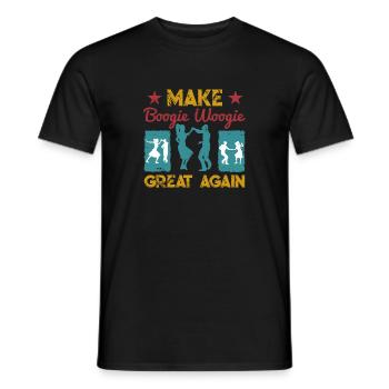 Make Boogie Woogie Great Again Tanzen Geschenk - Männer T-Shirt - Schwarz - Vorne - AI Model Male 178 light (178cm)