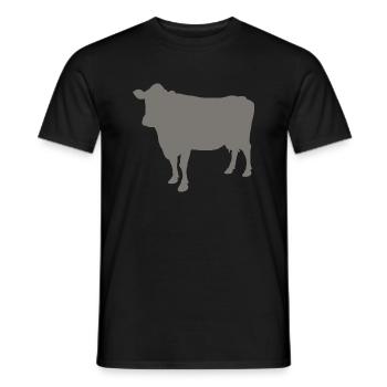 mucca - T-shirt uomo - nero - Fronte - AI Model Male 178 light (178cm)