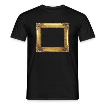 🖼️ Verzierter goldener Bilderrahmen - Männer T-Shirt - Schwarz - Vorne - AI Model Male 178 light (178cm)
