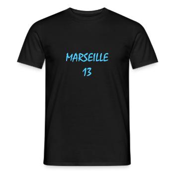 Marseille 13 - T-shirt homme - noir - Devant - AI Model Male 178 light (178cm)
