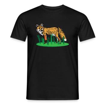 Renard rouge / Red Fox Design I - T-shirt homme - noir - Devant - AI Model Male 178 light (178cm)