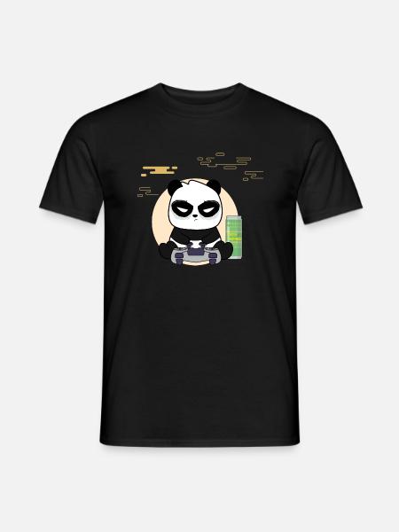 Un geek cool, joueur de panda, en colère, parfait pour la Saint-Valentin - T-shirt homme - noir