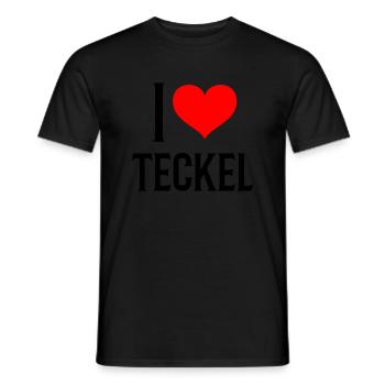 i Herzdackel - Ich liebe meinen Dackel - Männer T-Shirt - Schwarz - Vorne - AI Model Male 178 light (178cm)