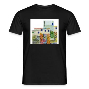 euro banknotes - Männer T-Shirt - Schwarz - Vorne - AI Model Male 178 light (178cm)