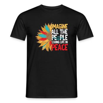Hippie Peace Movement Peace Flower Power Peace - Men's T-Shirt - black - Front - AI Model Male 178 light (178cm)