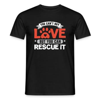 Liebe kann man nicht kaufen, aber man kann sie ret - Männer T-Shirt - Schwarz - Vorne - AI Model Male 178 light (178cm)